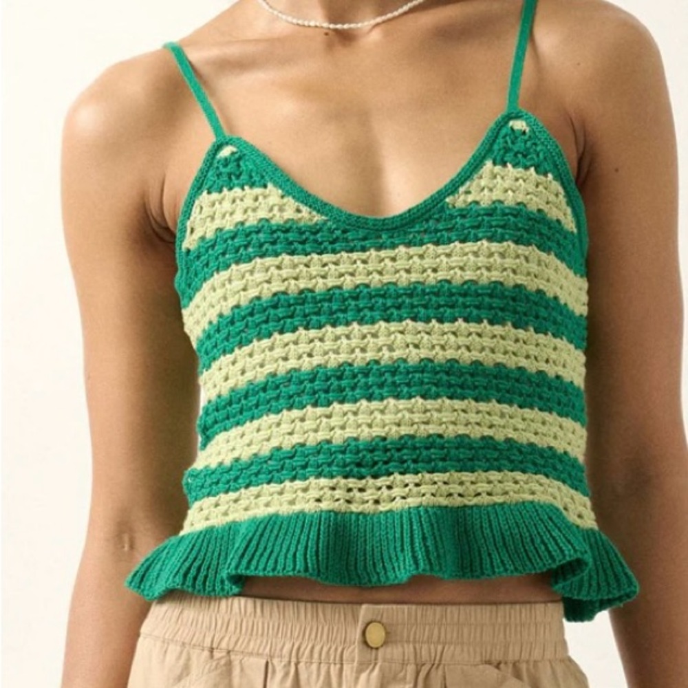 Promesa  knit tank top summer vacation resort beach pool  wear Women's Top sz S